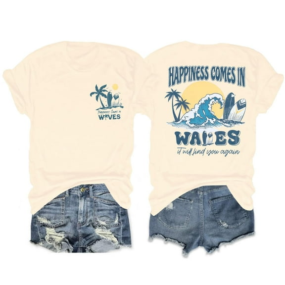 ALLTB Graphic Tees Women Oversized T-Shirts Summer Hawaiian Beach Tops Shirts Hawaii Tropical Beachy Short Sleeve Outfit