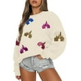 thumbnail image 1 of ALLTB Oversized Sequins Sweatshirt Womens Magic Kingdom Castle Long Sleeve Shirt Colorful Graphic Holiday Vacation Pullover Top, 1 of 8