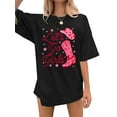 thumbnail image 1 of ALLTB Plus Size Western Cowgirl Shirts for Women Let's Go Girls T-shirt Country Music Tee Casual Hat Boots Short Sleeve Tops, Black, 1 of 6