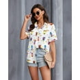 thumbnail image 1 of ALLTB Western Button Up Shirts Women Vintage Print Cowgirl Shirt Tops Hawaiian Vacation Short Sleeve Top Blouses Cute Country Concert Outfit, 1 of 7