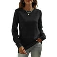 thumbnail image 1 of ALLTB Women's Long Sleeve Glitter Shirt Crewneck Pullover Sweater Basic Casual Solid Color Tunic Tops Soft Sweatshirt, 1 of 8