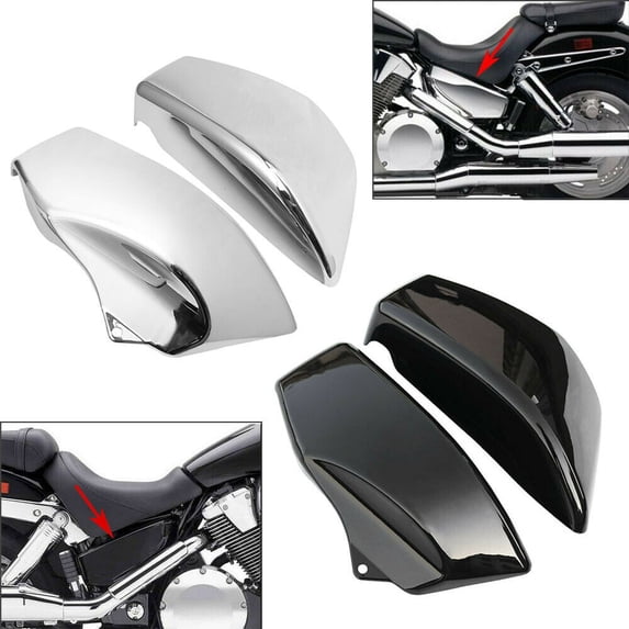 ALLTIMES 1 Pair Motorcycle Battery Side Cover for Honda VTX1800R / S / N / F / T 2002-2008, Black ABS Plastic