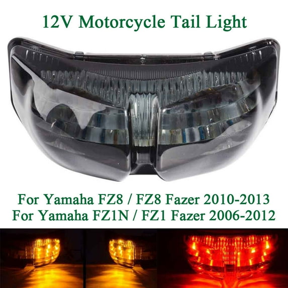 ALLTIMES 12V Motorcycle Tail Light Brake Light for Yamaha FZ8 / FZ8 Fazer 2010-2013, for Yamaha FZ1N / FZ1 Fazer 2006-2012, Smoke Lens ABS Plastic Turn Signal Indicator