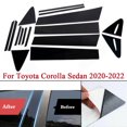 thumbnail image 1 of ALLTIMES 16PCS Pillar Post Cover Door Trim for Toyota Corolla Sedan 2020-2022, Gloss Black Polycarbonate, 1 of 7