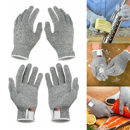ALLTIMES 2 Pairs Level 5 Protection Cut Resistant Gloves for Butcher Kitchen Meat Cutting Wood Garden Carving