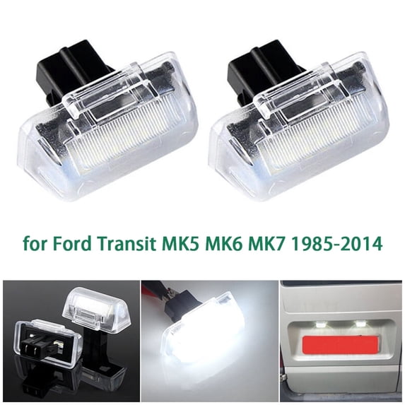Beler 2pcs License Plate Light Lamp - For Ford Transit MK5 MK6 MK7, Warm White, Part 4388111
