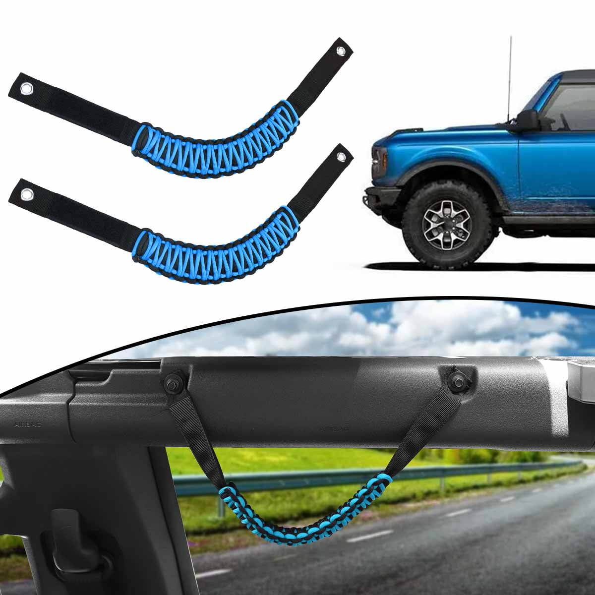 2 Maniglie Roll Bar In Lega Di Alluminio Per Ford Bronco 2021-2022 (2 E 4 Porte) - Accessori Interni Con Viti E Cacciavite Inclusi