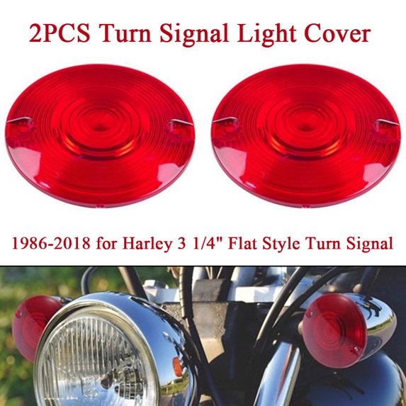 ALLTIMES Turn Signal Light Cover 1986-2018 for Harley 3 1/4" Flat Style Turn Signal, for Electra Glides, for Tour Glides for Road Glides for Road King for Heritage, ABS Plastic Waterproof Weather