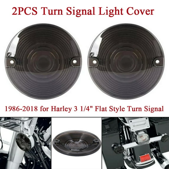ALLTIMES Turn Signal Light Cover 1986-2018 for Harley 3 1/4" Flat Style Turn Signal, for Electra Glides, for Tour Glides for Road Glides for Road King for Heritage, ABS Plastic Waterproof Weather