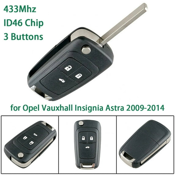ALLTIMES 433Mhz Smart Remote Key for Opel Vauxhall Insignia Astra 2009-2014, ID46 Chip 3 Buttons