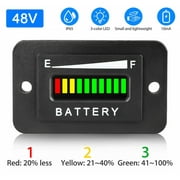 ALLTIMES 48V LED Battery Indicator Gauge Voltage Meter for Club Car Golf Cart Scooters Boats, IP65 Waterproof