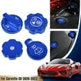 thumbnail image 1 of ALLTIMES 4PCS Engine Oil Cap Radiator Cap Washer Cap Brake Fluid Cap Cover Trim for Corvette C8 2020-2023, 6061 Aluminium Alloy, 1 of 11
