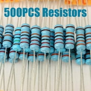 ALLTIMES 500PCS 1 Ohm-1M Ohm Resistor 1W ±1%Tolerance 100 Values Metal Film Fixed Resistors, 5PCS in Each Type