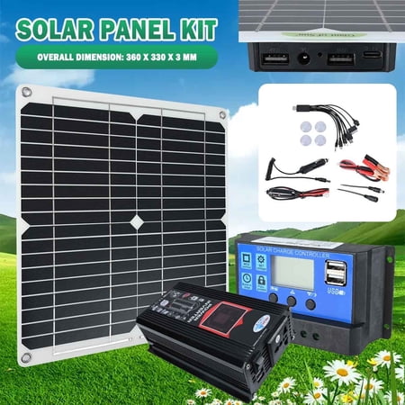 ALLTIMES 6000W Complete Solar Panel Kit, 50A Controller 200W Solar Panel Kit 110V 6000W Power Inverter for Outdoor Car RVs Ships