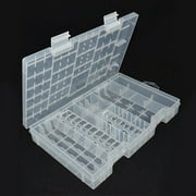 ALLTIMES Battery Storage Box PL-B001M for Various Type Batteries, Hard PP Plastic Clear Case Storage Organizer