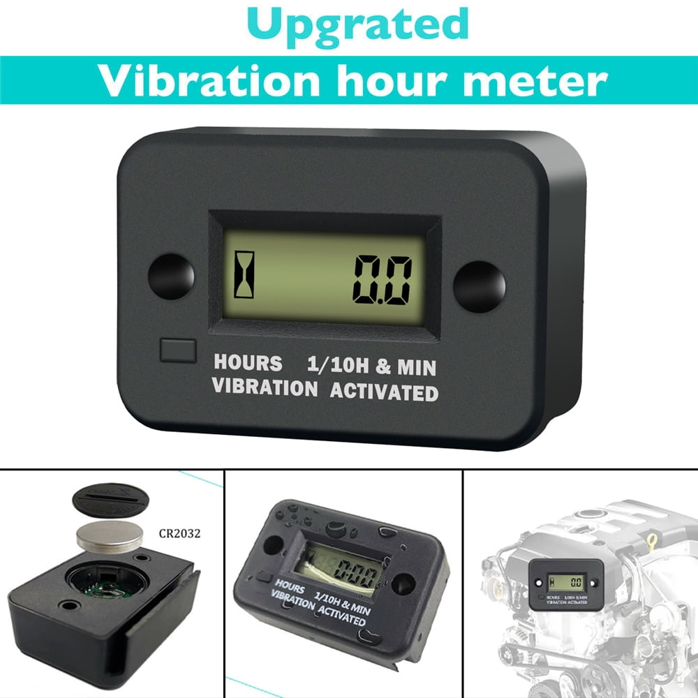 ALLTIMES Digital Vibration Hour Meter, Upgraded Version Replaceable Battery Internal Battery
