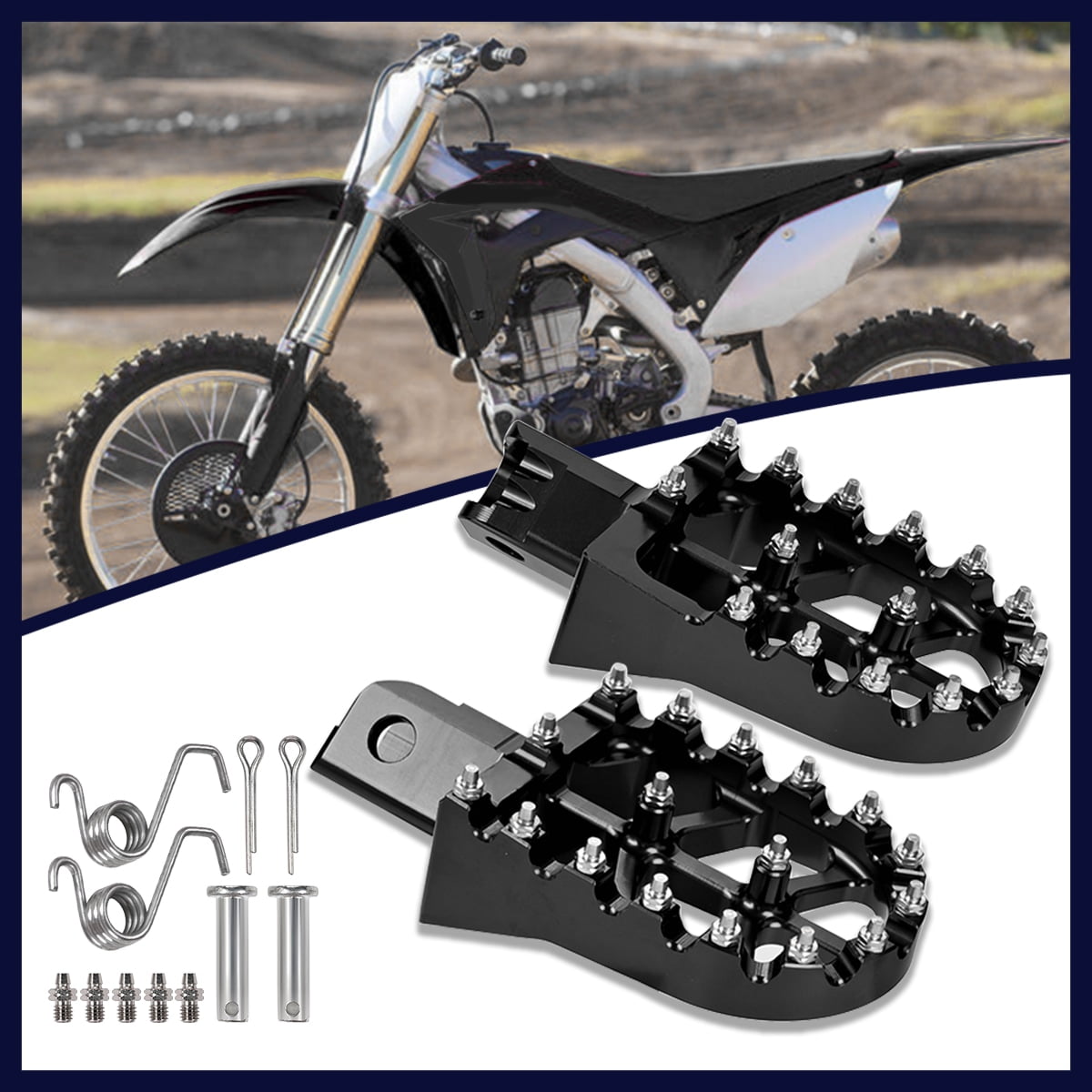 ALLTIMES Footpegs Foot Pegs Rest for Honda CRF50 XR70 CRF110 17 Teeth 6061 Aluminum Alloy Walmart