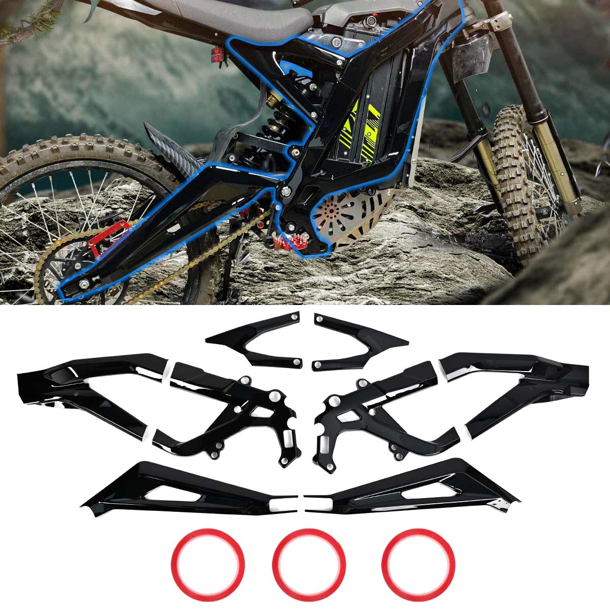 ALLTIMES Frame Guards Sticker Kit for Sur Ron Light Bee X LBX for ...