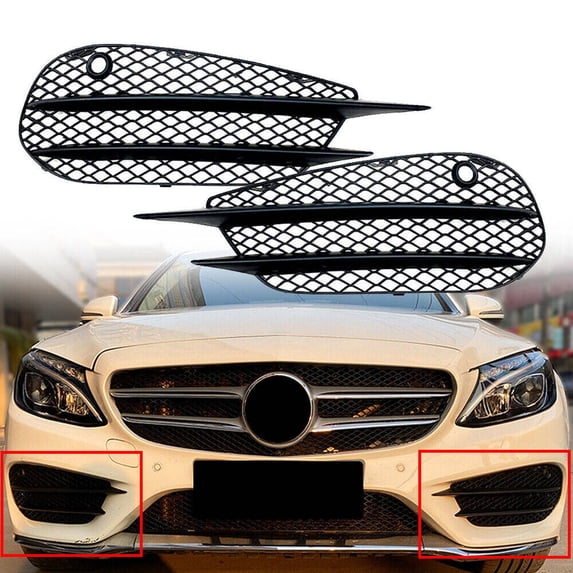 ALLTIMES Front Bumper Grille Grill for Benz C-Class W205 C180 C200 C260 2015-2018, Black ABS
