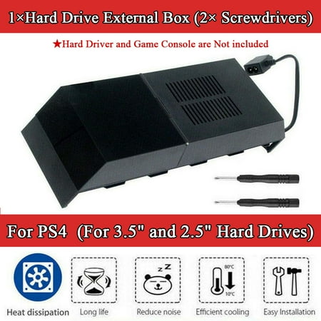 ALLTIMES Hard Drive External Box for PS4 Compatible with 3.5" and 2.5" Hard Drives, up to 6TB for PlayStation4 Data Bank with LED Indicator