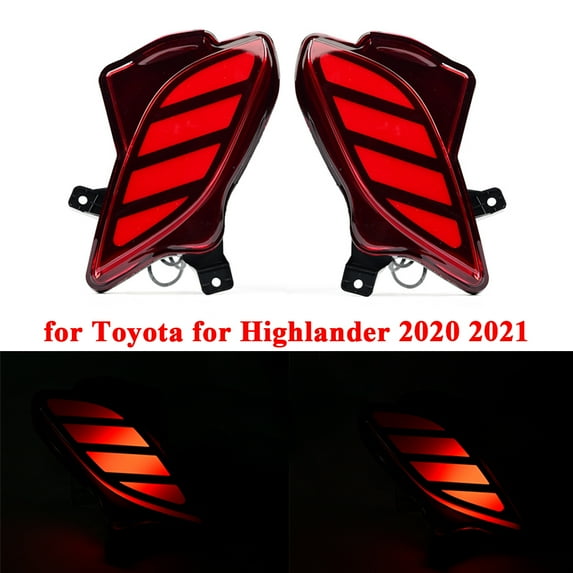 ALLTIMES LED Tail Light Brake Lamp for Toyota for Highlander 2020, DC12V Waterproof Shockproof, Rear Bumper Reflector Brake Light/Turn Signal/Rear Fog Lights