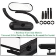 thumbnail image 1 of ALLTIMES Motorcycle Mini Oval Rear View Mirrors for Harley for Honda for Kawasaki for Suzuki, Black Aluminum Housing Stem Glass Mirror, 1 of 7