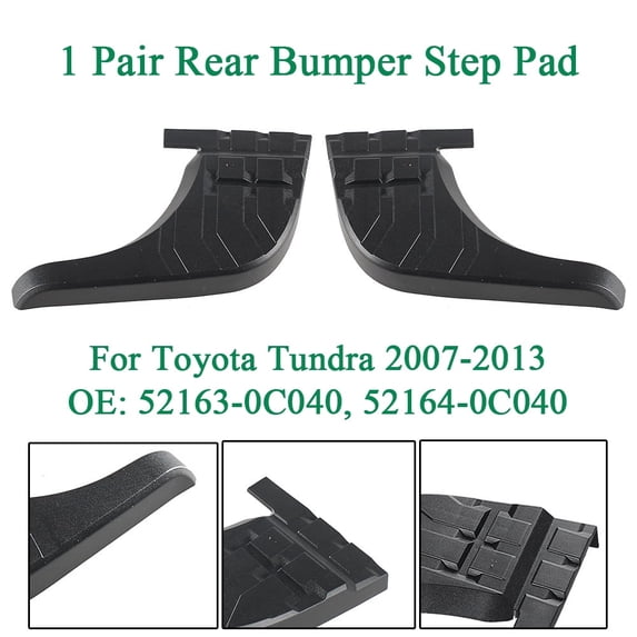 ALLTIMES Rear Bumper Step Pad (Left+Right) for Toyota Tundra 2007-2013, 52163-0C040, 52164-0C040, Black ABS Plastic