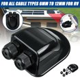 thumbnail image 1 of ALLTIMES Roof Cable Entry Gland Solar Panel Double Cable Gland Box for RV Camper Van, ABS Black Oval, 1 of 7