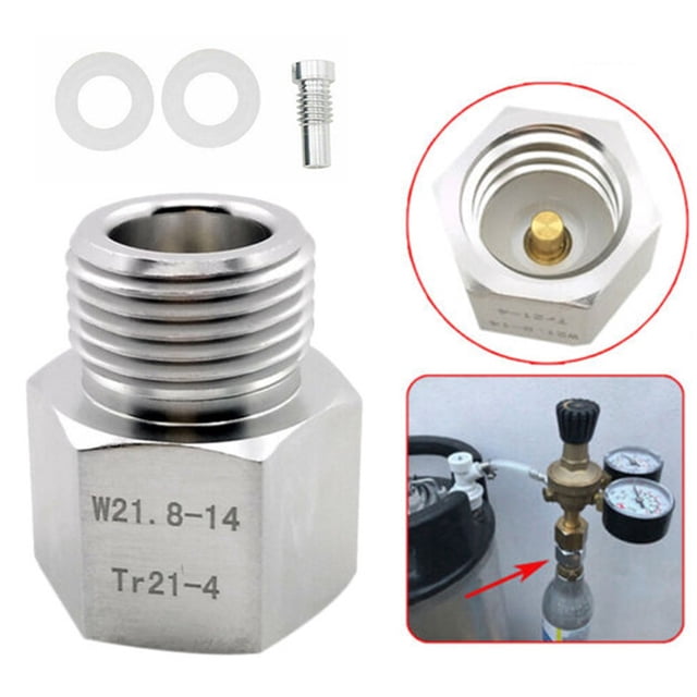 Adaptateur Réservoir CO2 T21-4 Vers W21.8-14 Pour SodaStream - Aluminium