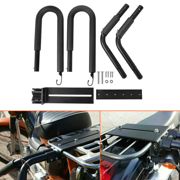 ALLTIMES Universal Motorcycle Surfboard Rack, Adjustable Lightweight Bracket Surfboard Carrier Mount Holder, Aluminum Alloy Black