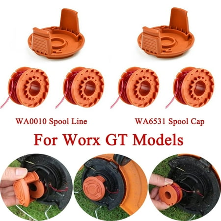 ALLTIMES WA0010 Replacement Spool Line + WA6531 Replacement Spool Cap for Worx String Trimmer Models, 0.065" Autofeed Replacement Weed Eater Spool Trimmer Line