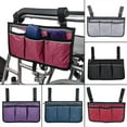 ALLTIMES Wheelchair Side Bag 3 Pockets Wheelchair Armrest Pouch