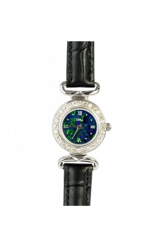 ALLURING CONFIDENCE AUSTRALIAN OPAL WATCH WITH GENUINE LEATHER BAND