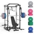 thumbnail image 1 of ALLVIATE 7‑in‑1 Power Cage Squat Rack, Smooth Aluminum Alloy Pulley System, 2000lbs Heavy‑Duty Compact Home Gym, Dual Independent 2:1 Cable Crossover, 1 of 12