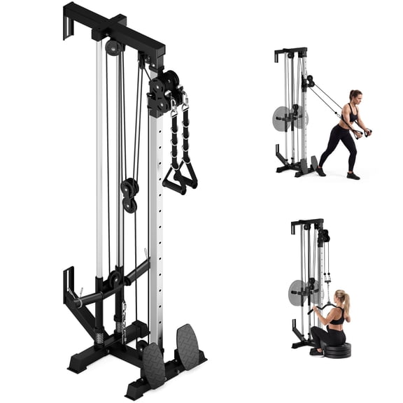 ALLVIATE Cable Crossover Machine,Lat Pull Down Machine,Wall Mounted Pulley Tower functional trainer with Adjustable Dual Pulley System, Lat Pulldown Cable Training for Home Gym Fitness