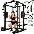 thumbnail image 1 of ALLVIATE Power Cage Rack, 2000LBS Squat Rack with with Cable Crossover System&LAT Pull Down System, Multi-Function Workout Cage for Home&Garage Gym, Black, 1 of 9