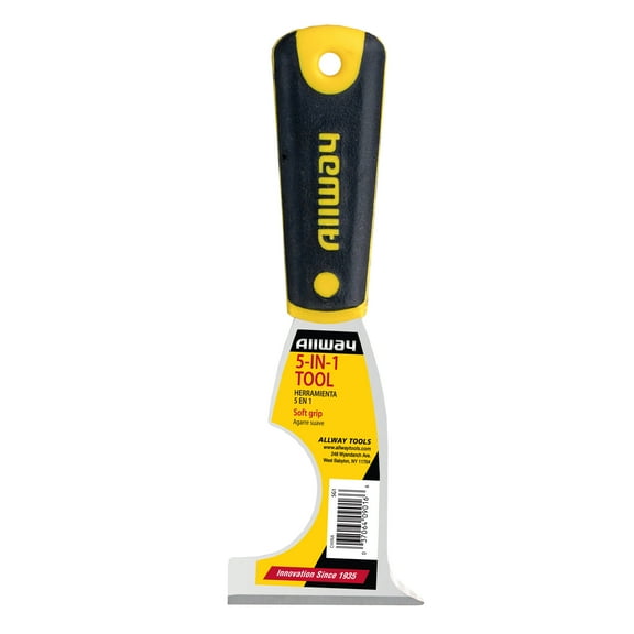 ALLWAY Soft-Grip 5-in-1 Painter's Multi-Tool with Steel Blade, 7.25in. x 2.5in.