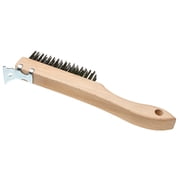 ALLWAY TOOLS Best Look Wood Shoe Handle Wire Brush With Metal Scraper - Single Pack