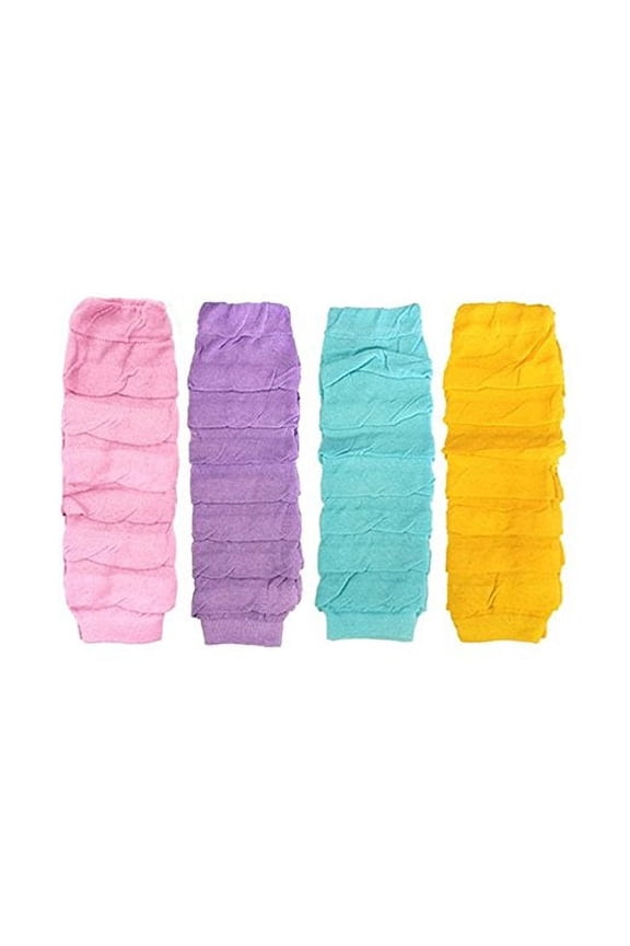 4 Pack Ruffle Baby Leg Warmer & Toddler Leg Warmer for Girls - Pink, Purple, Teal & Marigold