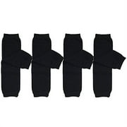 ALLYDREW 4 Pack Solid Baby Leg Warmer Set & Toddler Solid Leg Warmer Set for Boys & Girls (Black)