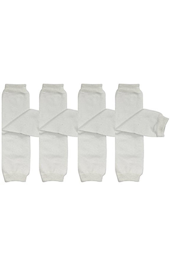 4 Pack Solid Baby Leg Warmer Set & Toddler Solid Leg Warmer Set for Boys & Girls, White