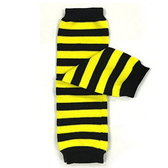 ALLYDREW Animals and Fun Colorful Baby Leg Warmers, Stripes Black & Yellow