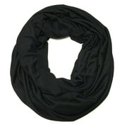 ALLYDREW Soft Lightweight Jersey Knit Infinity Scarf, Black