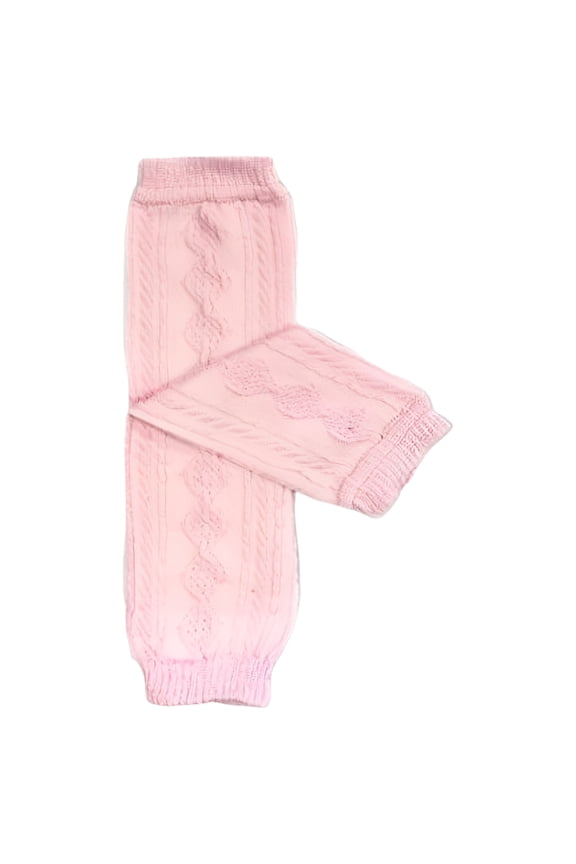 Solid Baby Leg Warmer & Solid Toddler Leg Warmer for Boys & Girls, Cable Knit Light Pink