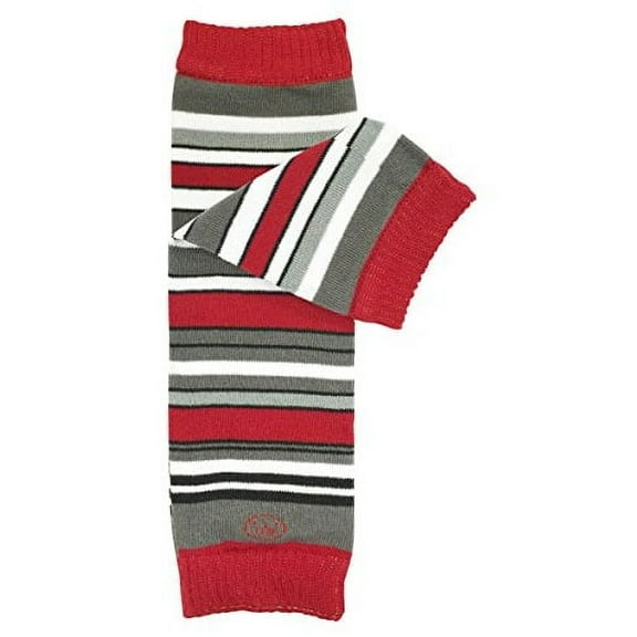 ALLYDREW Stripes, Polka Dots & Chevron Baby Leg Warmer & Toddler Leg Warmer for Boys & Girls, Gray & Red Stripes
