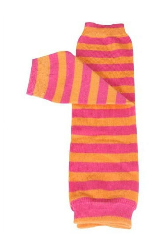 Stripes, Polka Dots & Chevron Baby Leg Warmer & Toddler Leg Warmer for Boys & Girls, Pink & Orange Stripes
