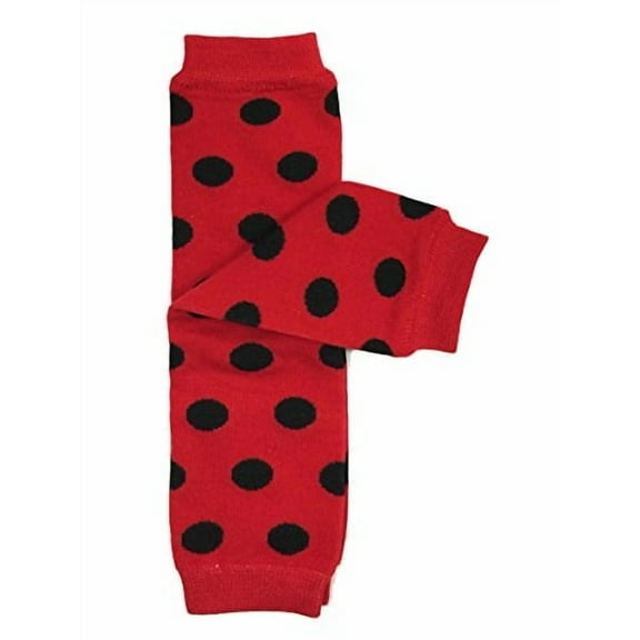 ALLYDREW Stripes, Polka Dots & Chevron Baby Leg Warmer & Toddler Leg Warmer for Boys & Girls, Red & Black Polka Dots