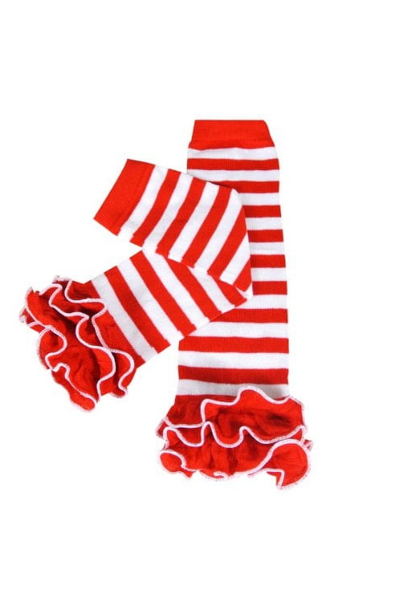 Stripes, Polka Dots & Chevron Baby Leg Warmer & Toddler Leg Warmer for Boys & Girls, Red & White Stripes & Ruffles
