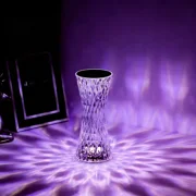 ALLYOUGER 1 Pack Crystal Hourglass Table Lamp, USB Rechargeable Dimmable LED Night Light for Bedroom Decor & Bedside