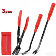 ALLYOUGER 3 Pcs Car Trim Removal Tool Kit, Auto Plastic Panel Pry Bar & Clip Pliers Set for Vehicle Door Dashboard Interior Disassembly